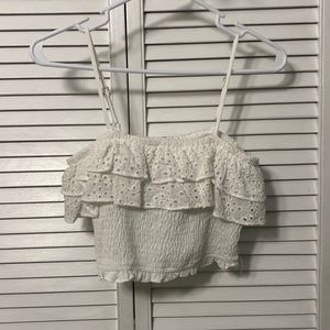 Fashion Nova White Ruffle Tube Top